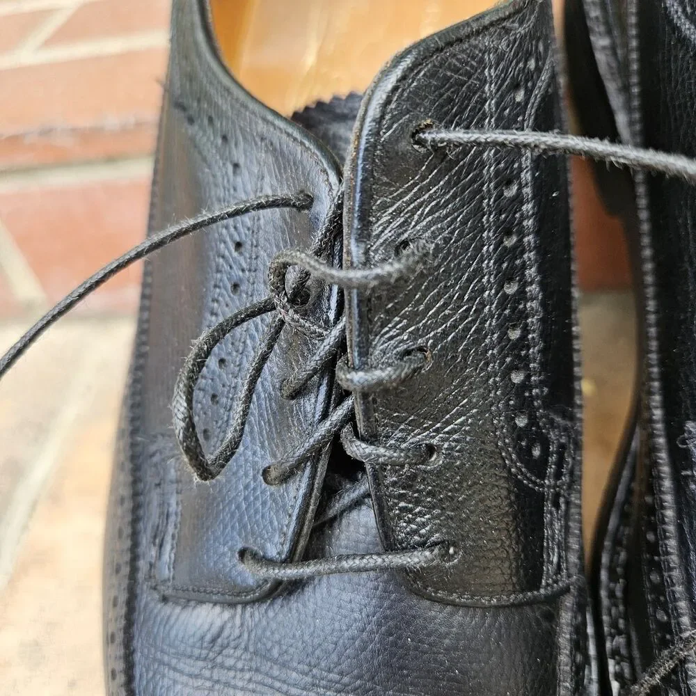 Florsheim Imperial Men's Black Leather Wingtip Dress Shoes Gumlite Sz 10.5C EUC